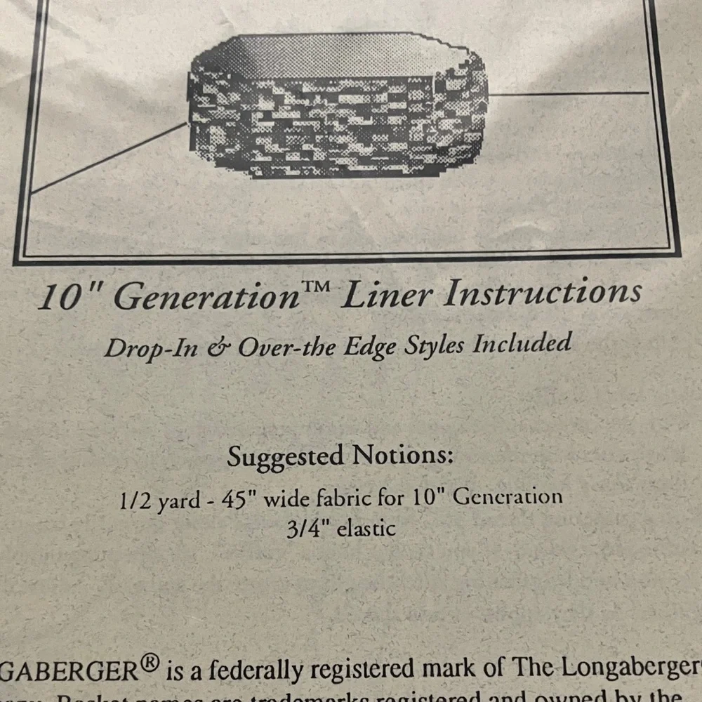 Hilltop Designs Basket Liner and Bow Patterns 90s Craft Sewing Instructions